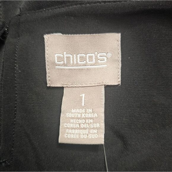 CHICO'S Black Sleeveless Popover Dress - Size 1 NWT - Picture 9 of 11
